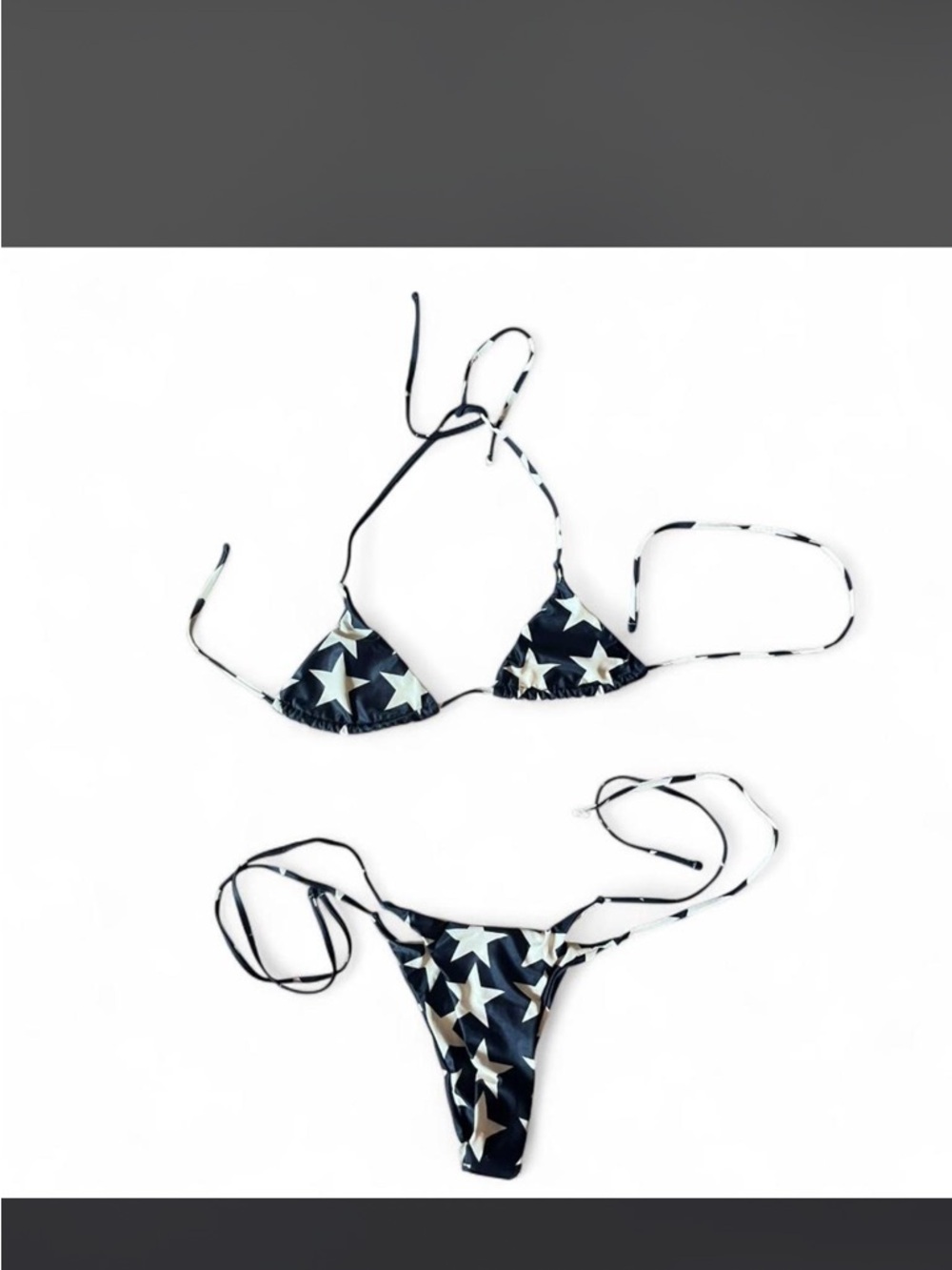 Navy Star Triangle String Bikini Set